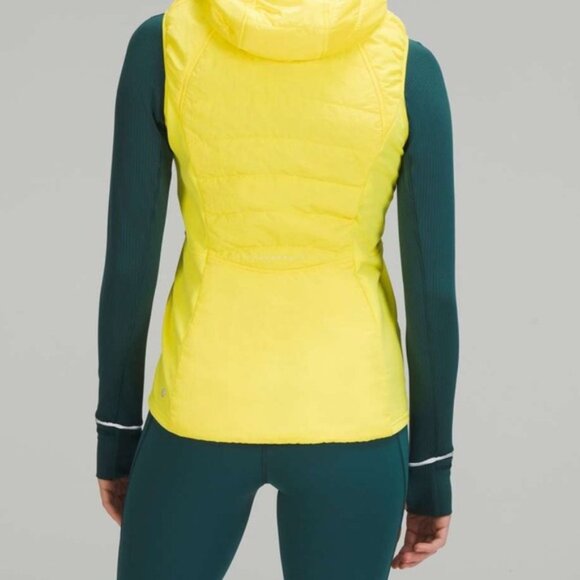 Lululemon Another Mile Vest Water Wind Repellent Stretch Full Zip Pockets Yellow - Picture 4 of 15